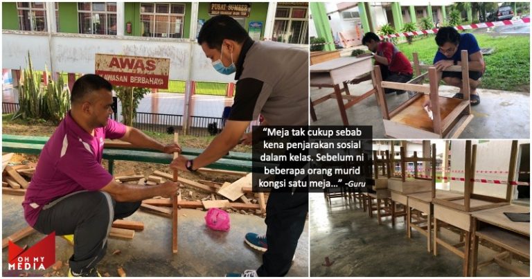 Kelengkapan tak cukup cikgu tukang sendiri 80 buah meja 