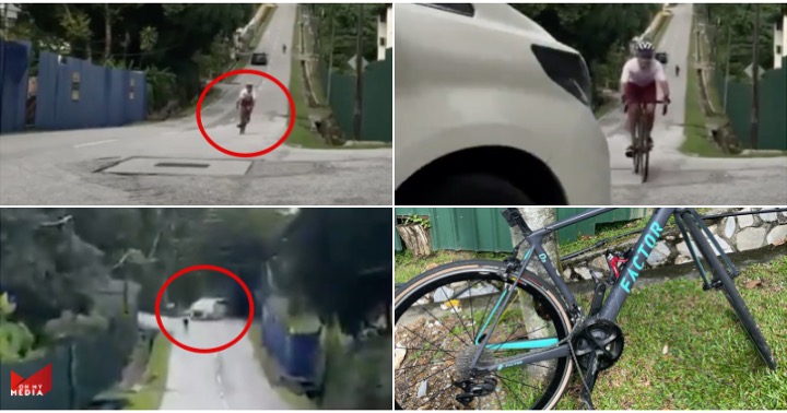 Penunggang Basikal Turun Bukit Dilanggar Kereta, Netizen Berdebat Persoal Siapa Yang Salah