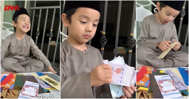 Anak Tya Arifin dapat duit raya banyak, netizen tersentuh hati