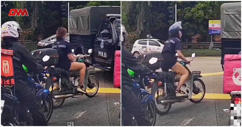 ‘Rider’ kental tak pakai helmet, siap jelir lidah selepas disergah abang polis