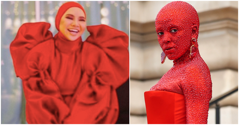 Fesyen pelik serba merah Doja Cat, netizen petik nama Aina Abdul