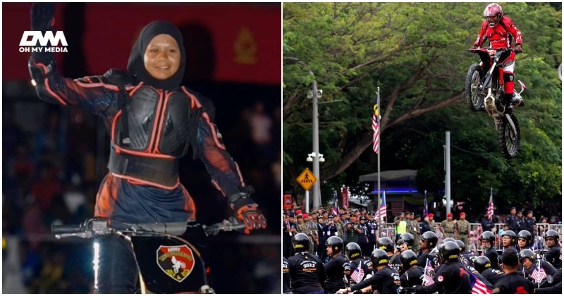 ‘Birthday girl’ buat aksi lagak ngeri, lompatan rentasi 66 motosikal Royal Enfield