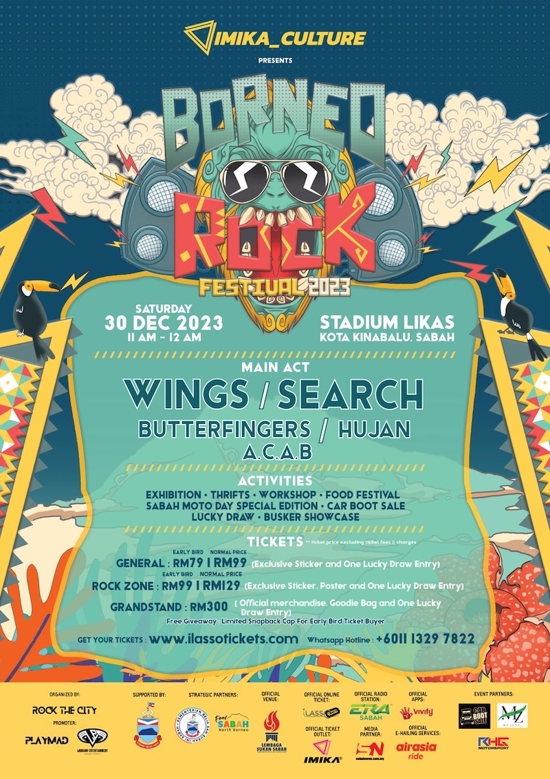 search wings hangatkan Borneo Rock Festival 2023