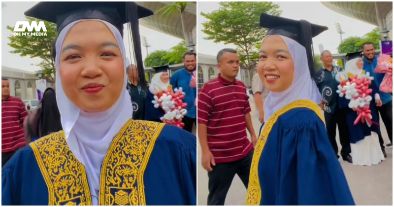 Dapat penghormatan dari graduan, wanita tanpa tangan genggam diploma