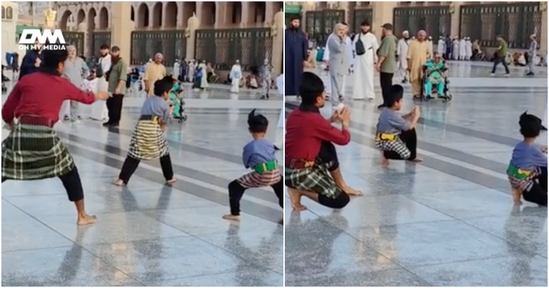 Ramai tak setuju tindakan lelaki dewasa & 2 kanak-kanak bersilat di Masjid Nabawi
