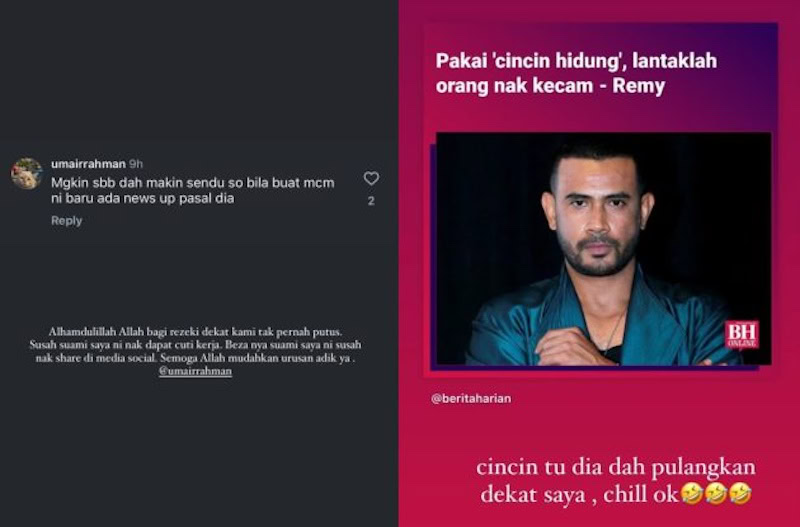 Isteri pertahan Remy Ishak