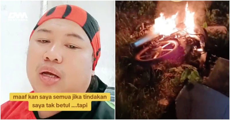 Bapa bakar motosikal sebab anak kerap keluar lewat malam, tak dengar nasihat!