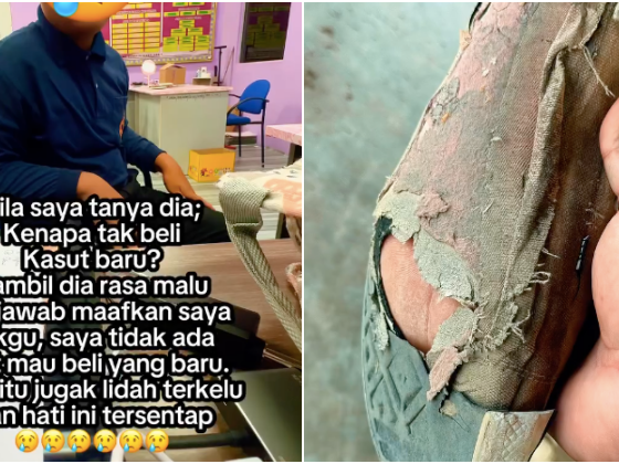 pelajar pakai kasut lusuh