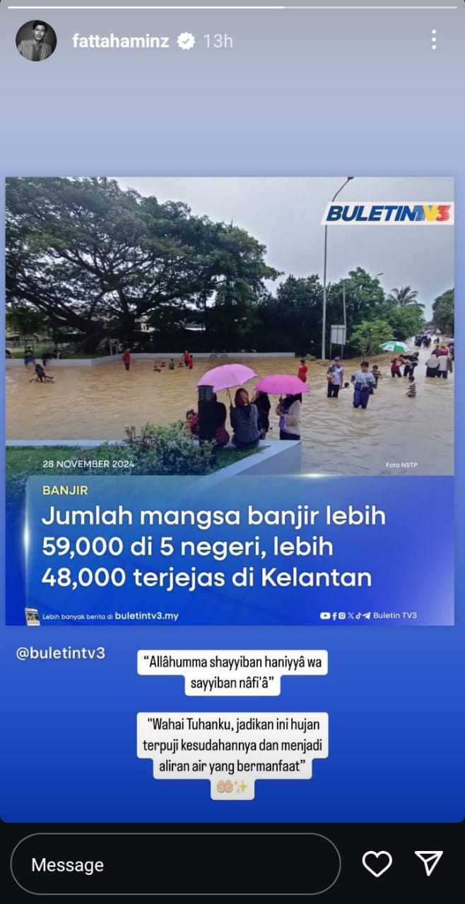 Fattah Amin titip doa buat mangsa banjir