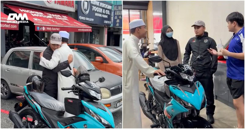 Pempengaruh beri hadiah motor baru, gantikan kenderaan dicuri ketika check up isteri hamil