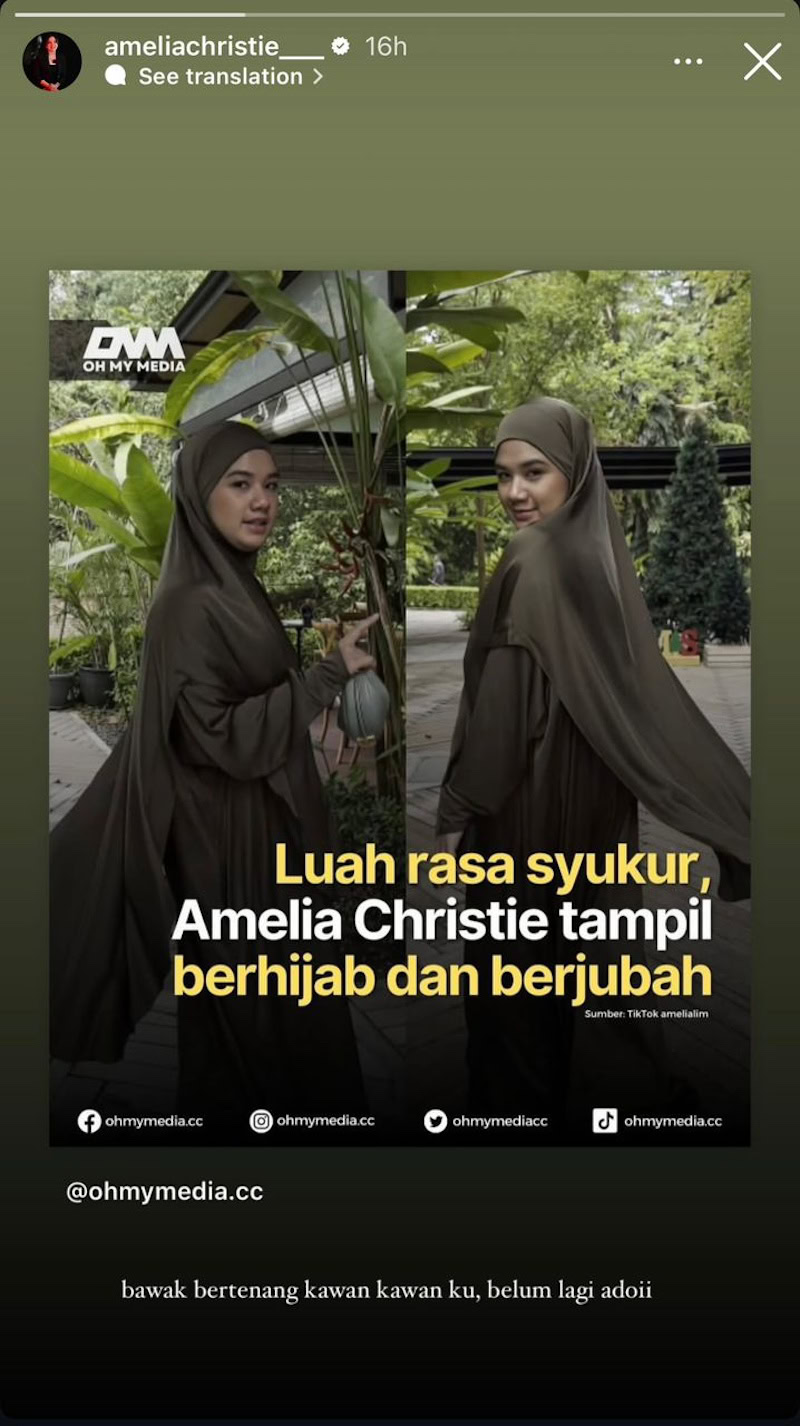 Amelia Christie minta peminat bertenang