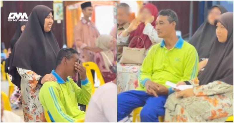 Bapa masih berbaju kerja tinggalkan tugas sekejap demi anak nak ambil STPM