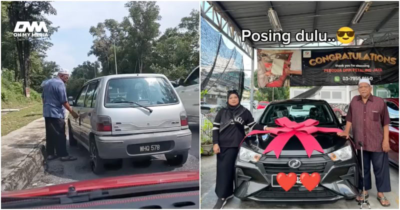 Guna kereta lama kerap rosak, bapa menangis anak buat kejutan hadiahkan yang baru