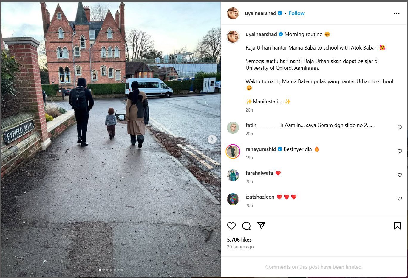 Uyaina Arshad seronok belajar di Oxford