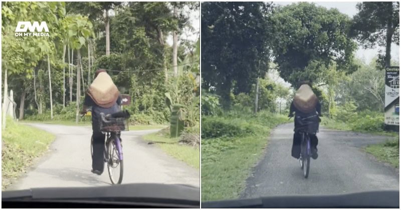 Cinta sejati! Wanita buta mata sebelah sanggup kayuh basikal demi ziarah kubur suami