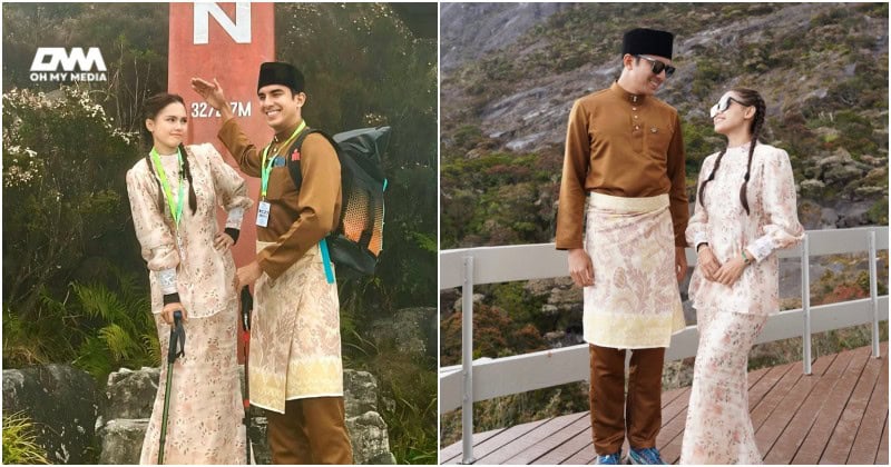 Syed Saddiq & Bella Astillah sedondon berbaju raya panjat Gunung Kinabalu bersama