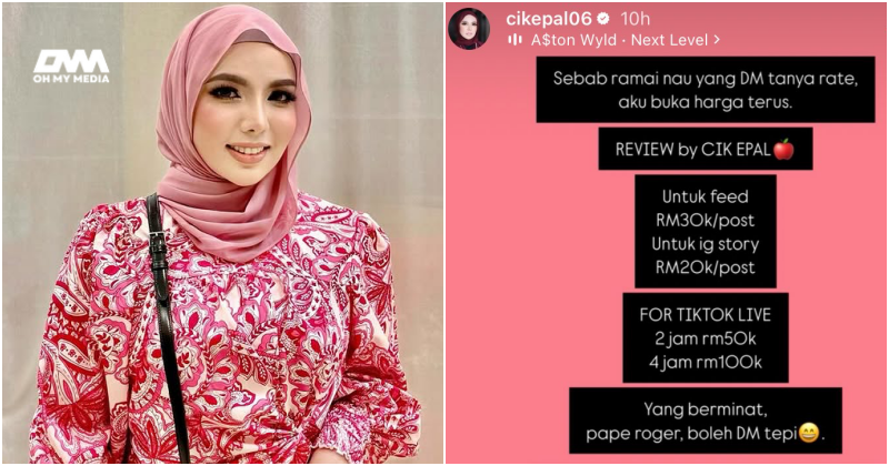 Netizen terkejut tengok bayaran Cik Epal-“Empat jam buat tiktok live je RM100,000”