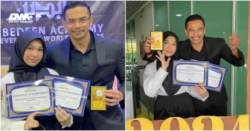 Cemerlang dalam peperiksaan! Anak Norman Hakim, Abby Abadi terima Anugerah Modal Insan