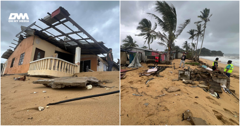 Penduduk kampung tak tidur lena! Ombak besar bergulung-gulung seakan mahu telan rumah, terhakis teruk