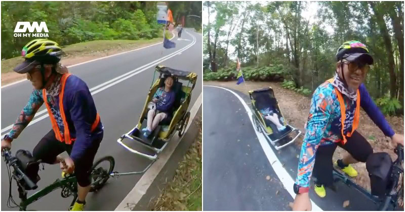 Bapa sanggup kayuh basikal, bawa anak hidap cerebral palsy naik Bukit Fraser