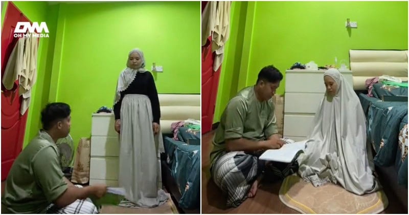 Ramai puji tindakan suami, ajar isteri mualaf pertama kali tunai solat lepas kahwin