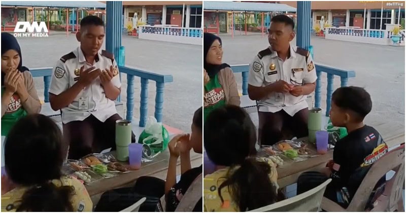 Ramai terharu, pengawal berbuka puasa dengan keluarga di tempat kerja