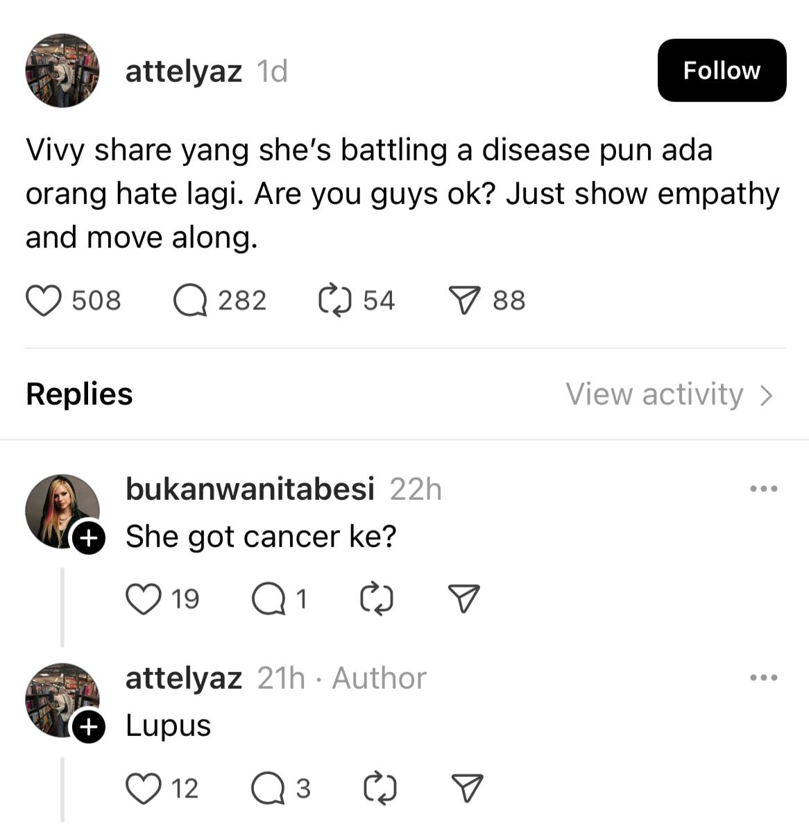 Vivy Yusof hidap SLE