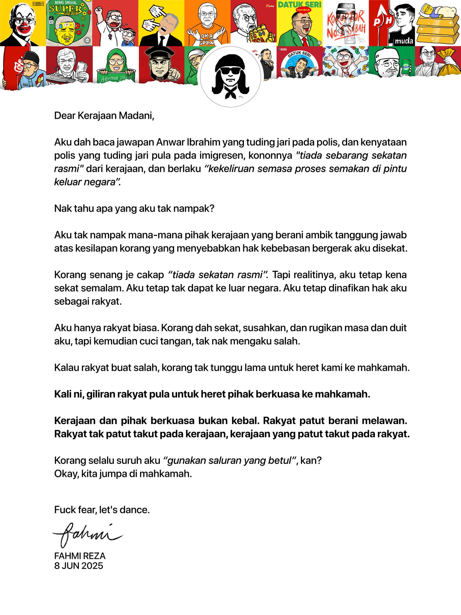 Fahmi Reza balas jawapan