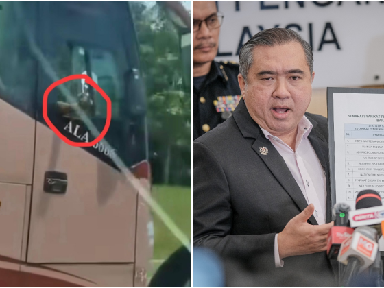 lori atau bas dipandu laju