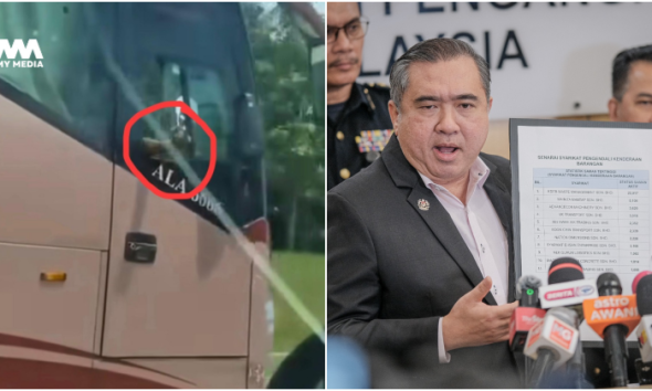lori atau bas dipandu laju
