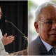 Two pictures of two men in suits and ties.