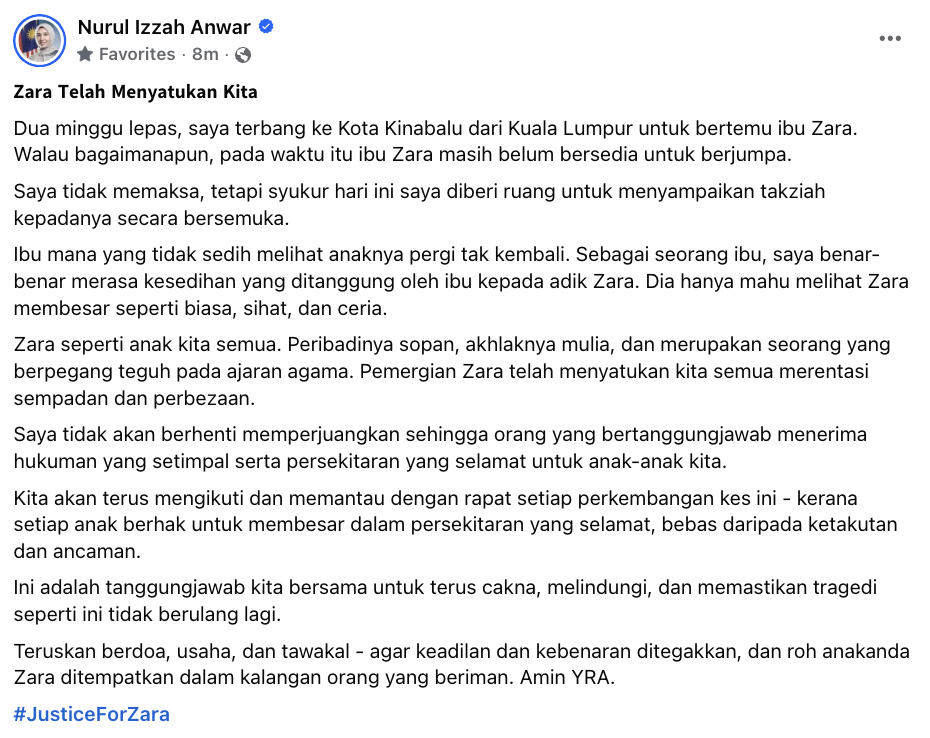 ibu Zara Qairina