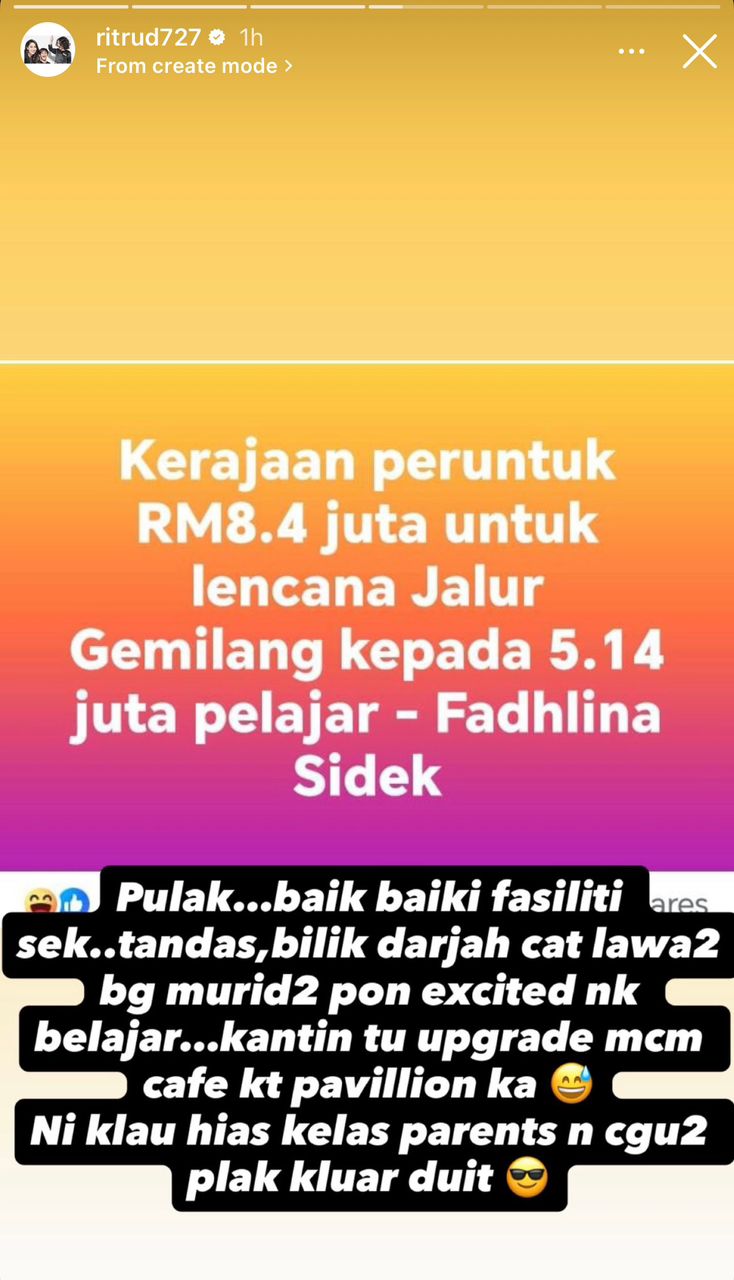 Rita Rudaini ulas peruntukan
