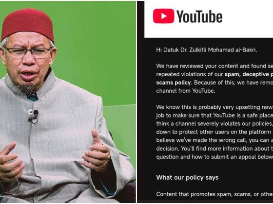 YouTube padam saluran rasmi Dr. Zulkifli
