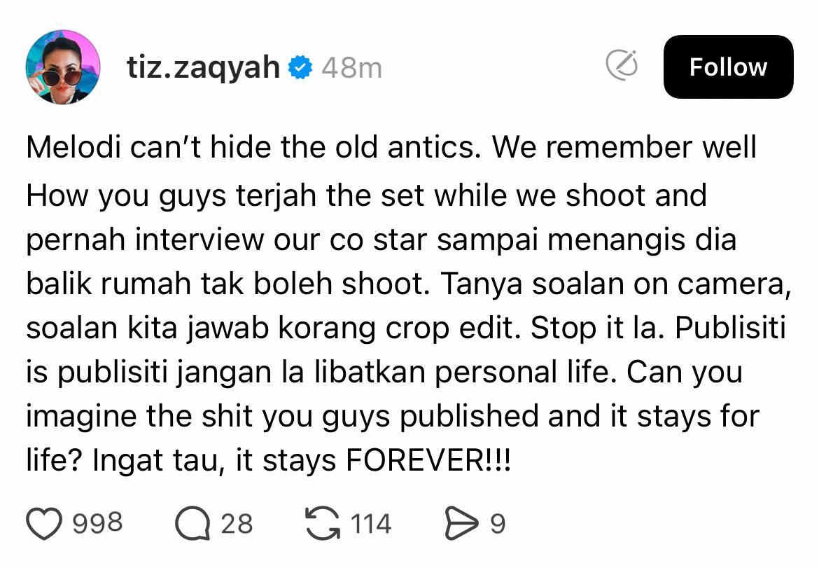 Henti cari publisiti dan campur hal peribadi