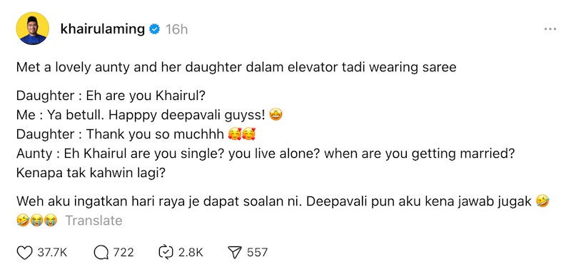 Ditanya soal kahwin