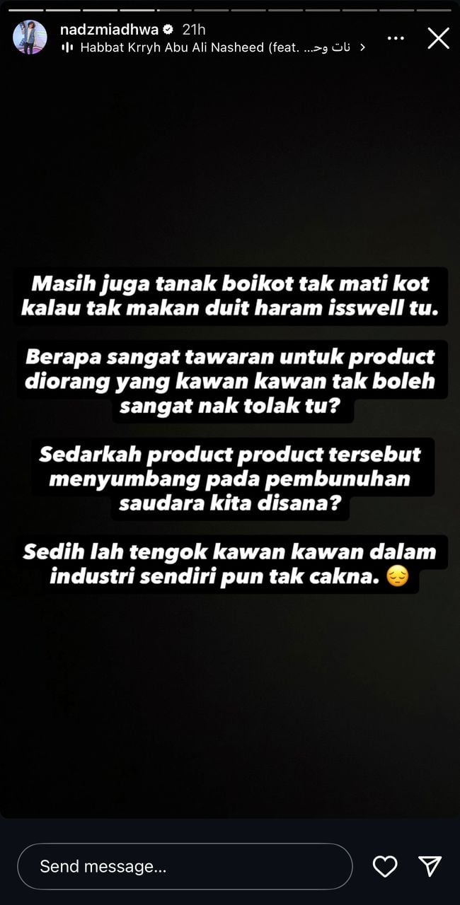 Nadzmi Adhwa kecewa