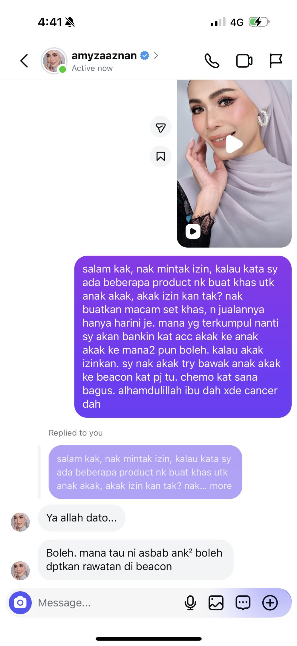 anak kedua Amyza Aznan
