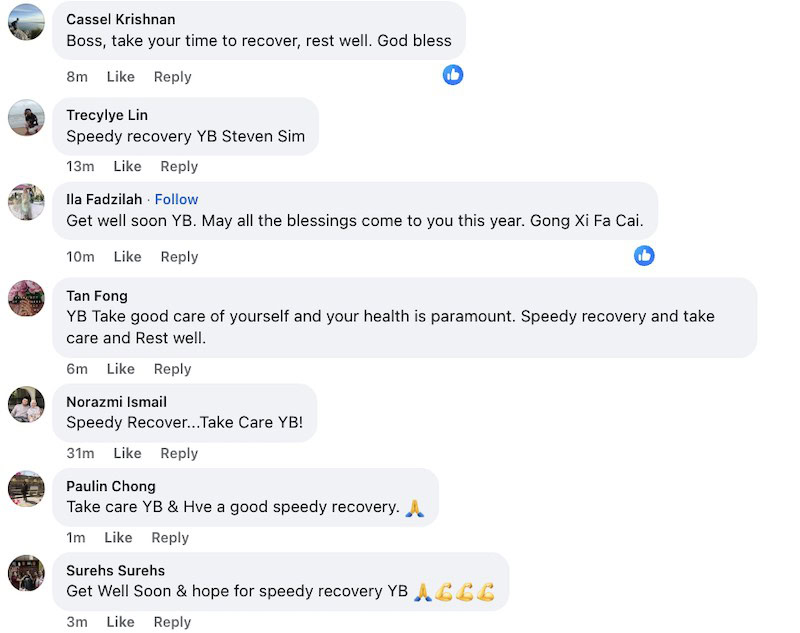 Steven Sim masuk hospital