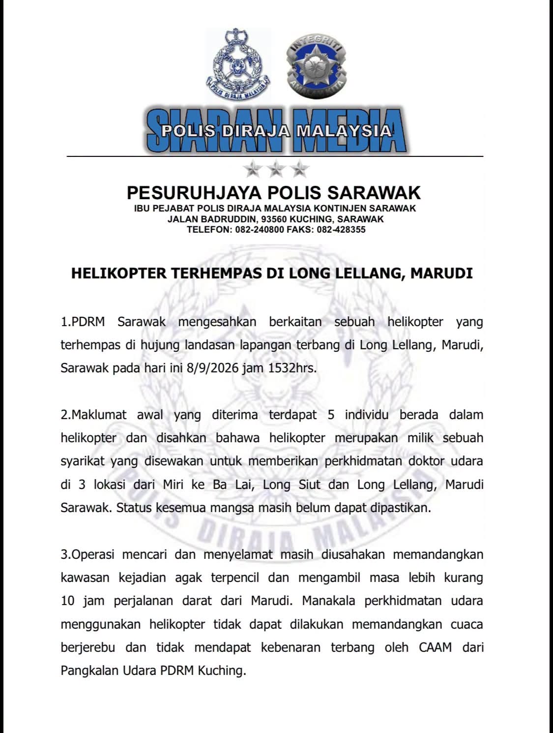 Nahas helikopter KKM: Cuaca jerebu, SAR ambil masa 10 jam melalui darat Nahas helikopter KKM: Cuaca jerebu, SAR ambil masa 10 jam melalui darat