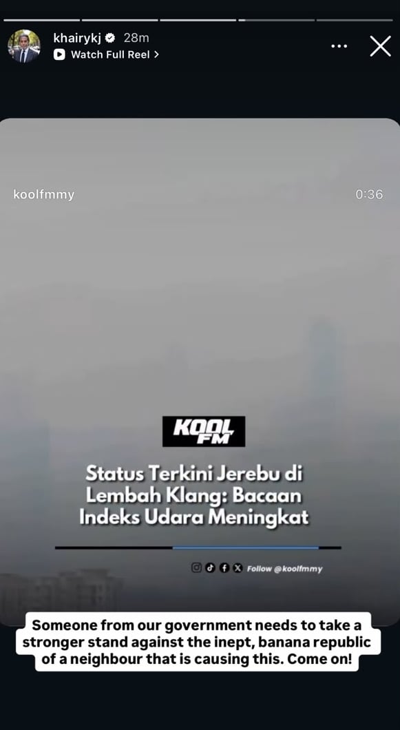 KJ kritik negara jiran seperti ‘banana republic’, gesa kerajaan Malaysia bertindak tegas KJ kritik negara jiran seperti ‘banana republic’, gesa kerajaan Malaysia bertindak tegas